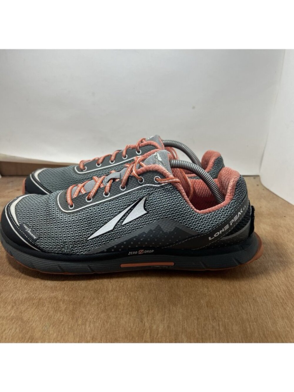 Altra Lone Peak 2.5 Womens Size 12 Gray Orange Athletic Running Shoes Sneakers